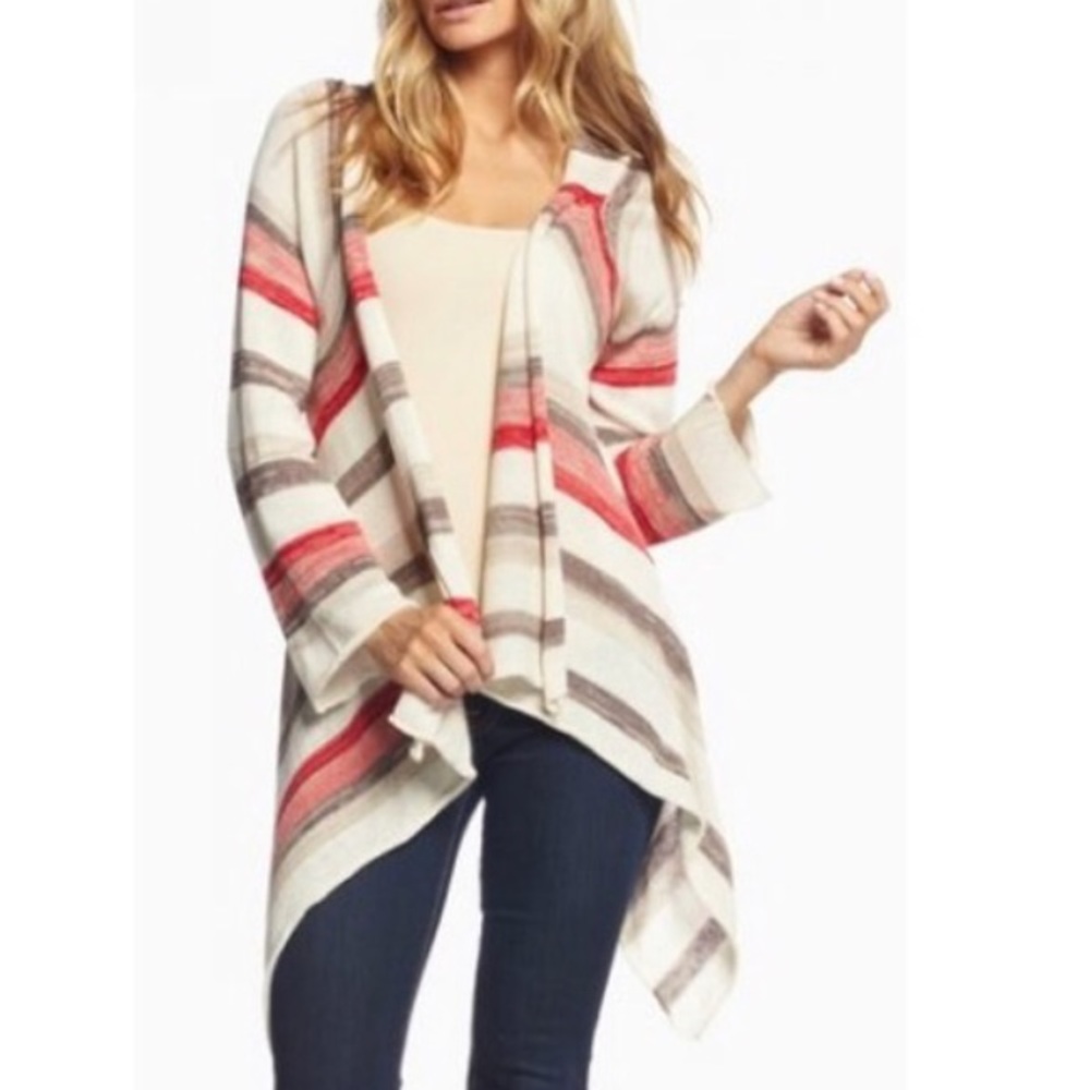 NWT! Elan stripe boho waterfall cardigan size M